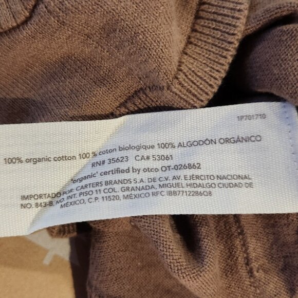 NWT newborn Little Planet by carters organic cotton knit brown sweater top - Picture 6 of 6